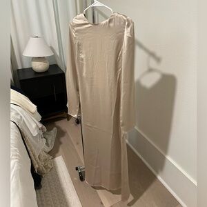 Satin maxi dress open back